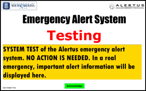 alertus test screen