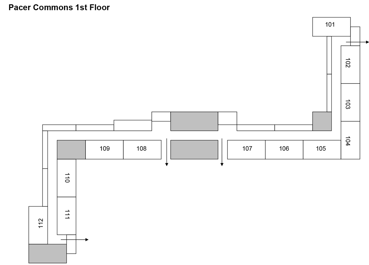 Pacer Commons Floorplan 1st Floor Exits
