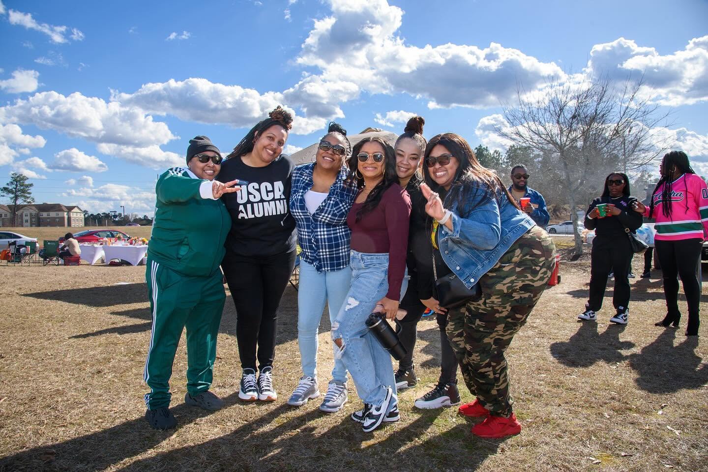 Women participating in Tailgate