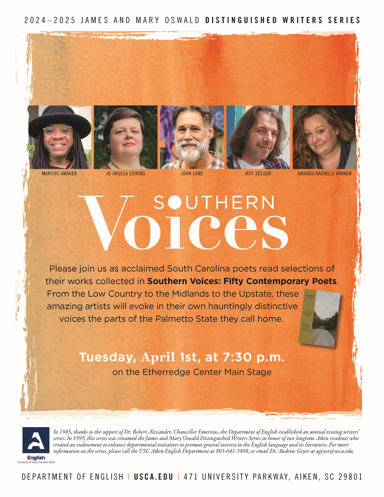 April Writer Series flyer