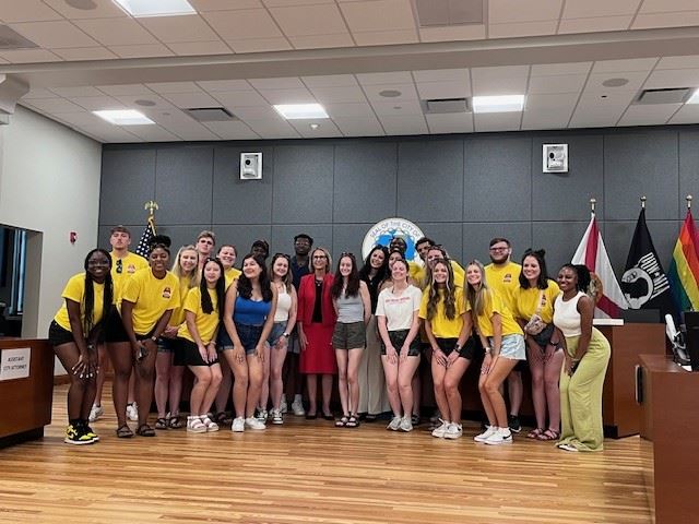 A group of University of South Carolina Aiken students had the opportunity to meet Key West, Florida, Mayor Teri Johnston.