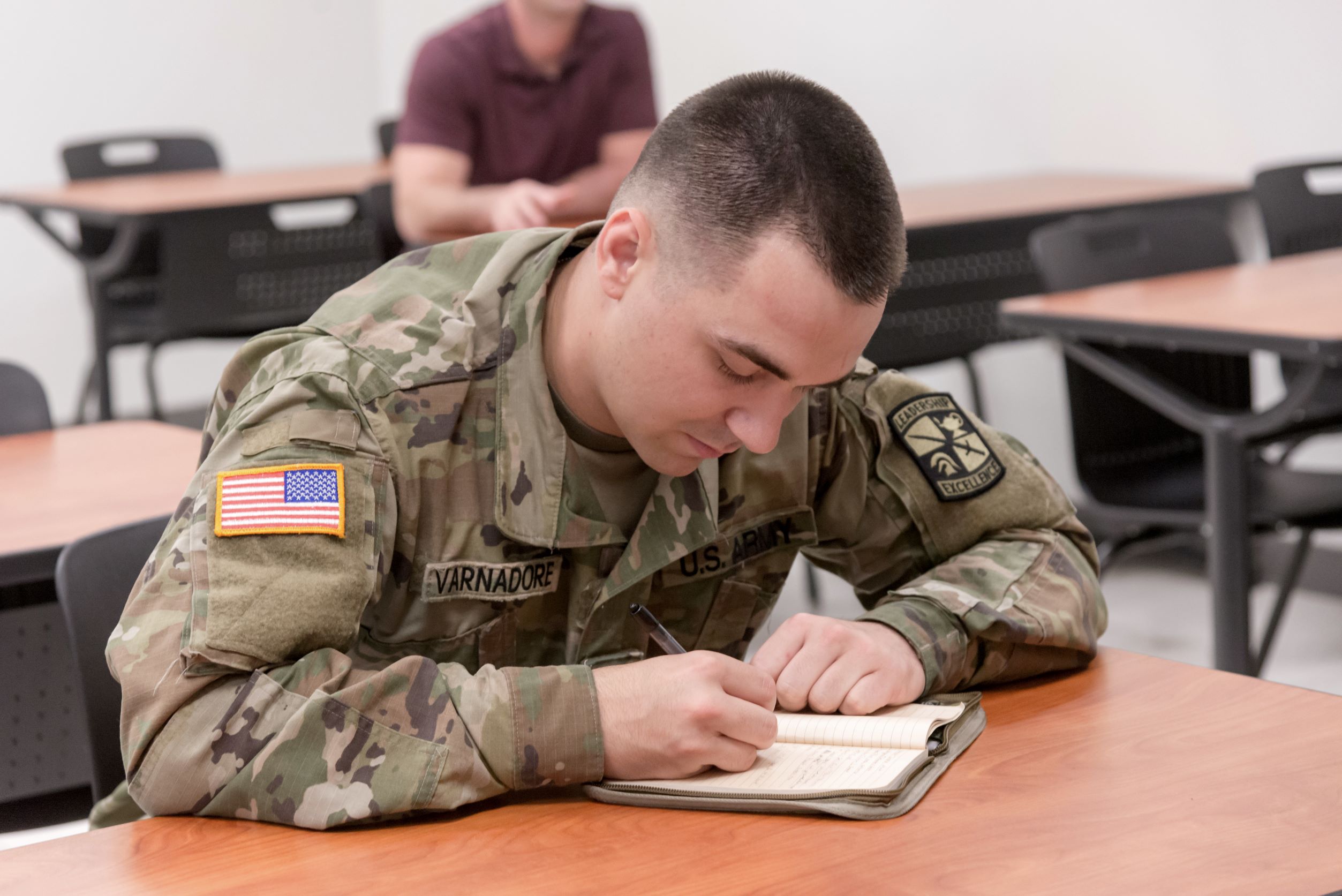 ROTC Cadents in classroom